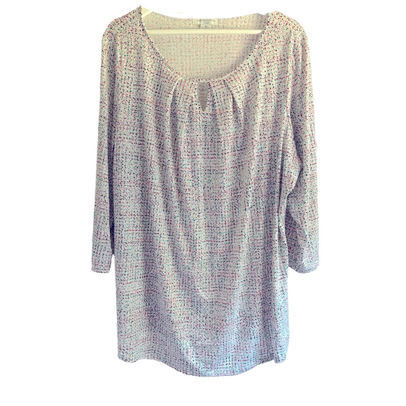 Liz Claiborne Tops - Liz Claiborne Floral Print Blouse Women’s 2X 3/4 Sleeve Scoop Neck Tunic Top